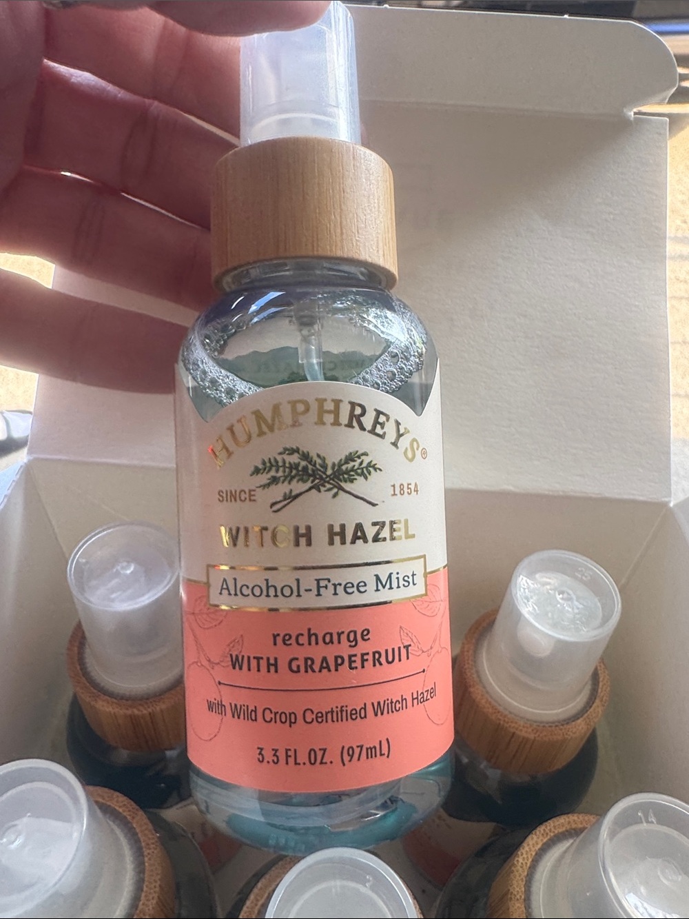Box of 6 Humphreys Recharge Witch Hazel Skincare 3.3 oz